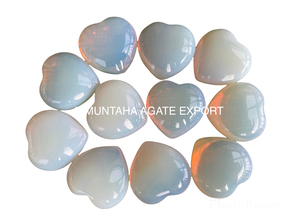 Wholesale <strong>Large</strong> Handmade Opalite Puffy Hearts Bulk Crystal Gemstone Hearts from Muntaha <strong>Agate</strong> Exports - Product Image 2