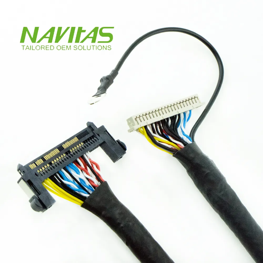 OEM ODM FI-R 51 pin Hirose 40 pin Ring Terminal Type LCD TV LVDS Display Cable