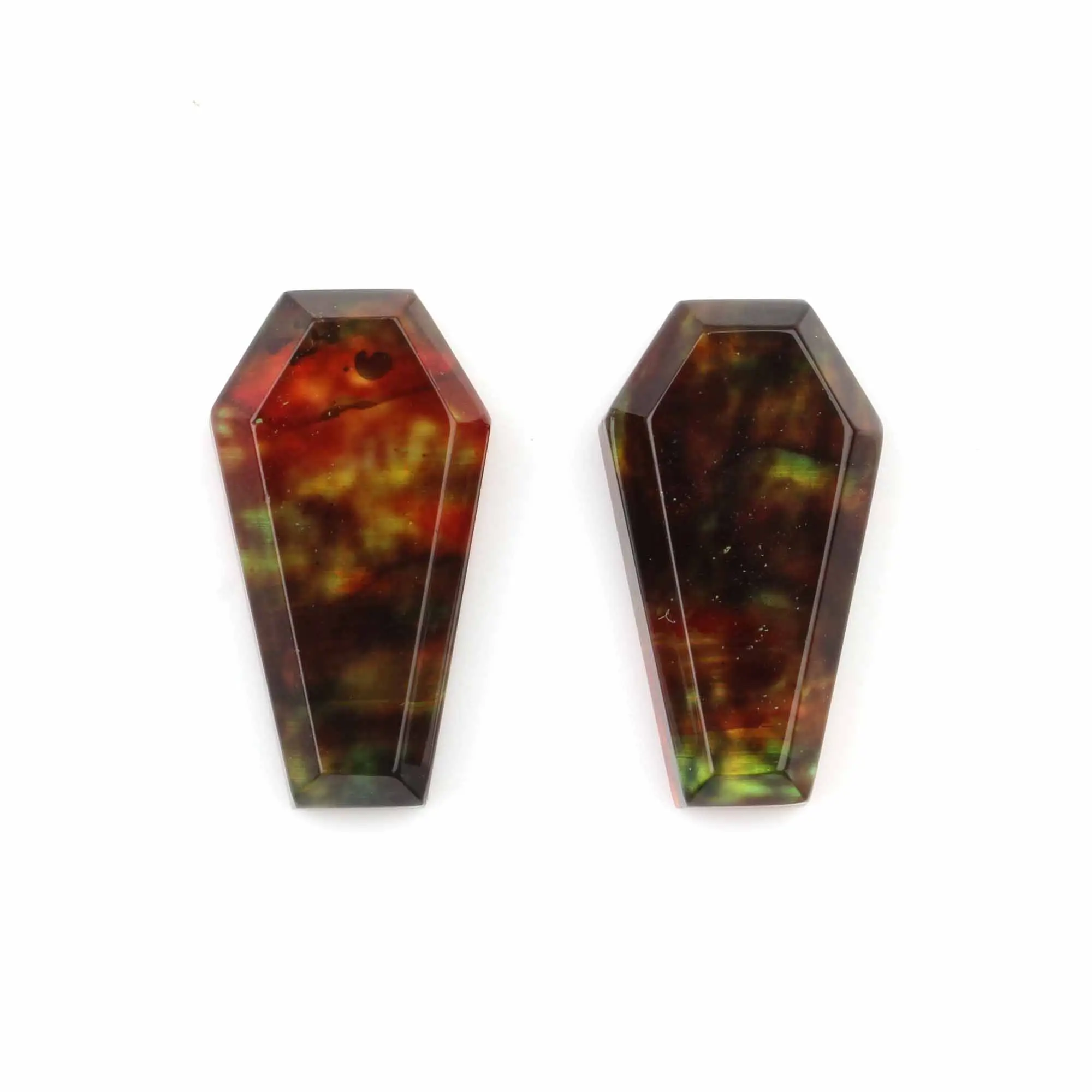 Orange Ammolite Hydro quarzo 12x22mm forma di bara liscia taglio a passo Cabochon Cabochon all'ingrosso pietre sciolte per fare gioielli