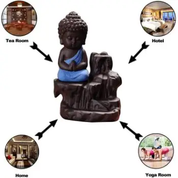 latest design of Meditating Lord Buddha Smoke Fountain incenses cone backflow incense burner Delhi suppliers at best price