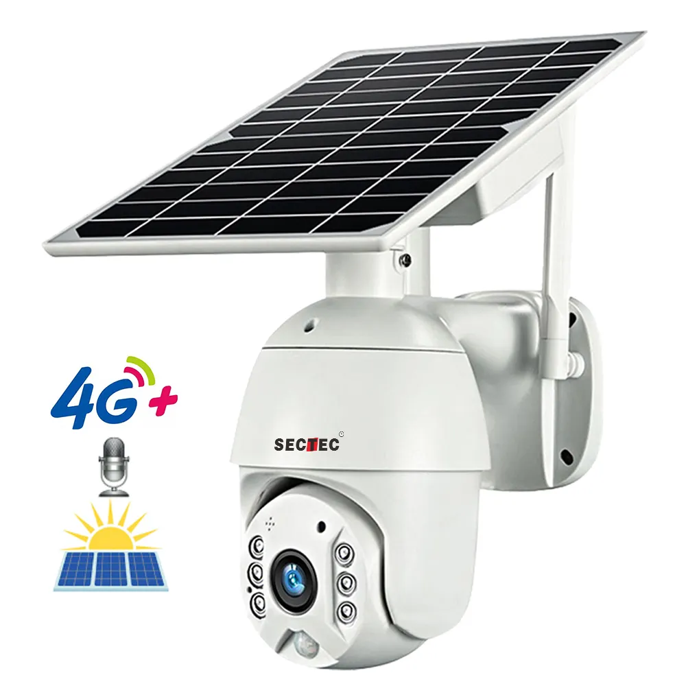 Sectec 1080P Batterie CCTV-Außen kamera Solar batterie betriebene Video überwachung IP 4G SIM-Karten kamera