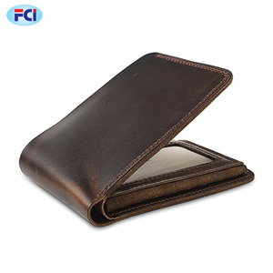 时尚定制Logo男士钱包真皮品牌手工修身钱包大牛多功能钱包 - Product Image 4