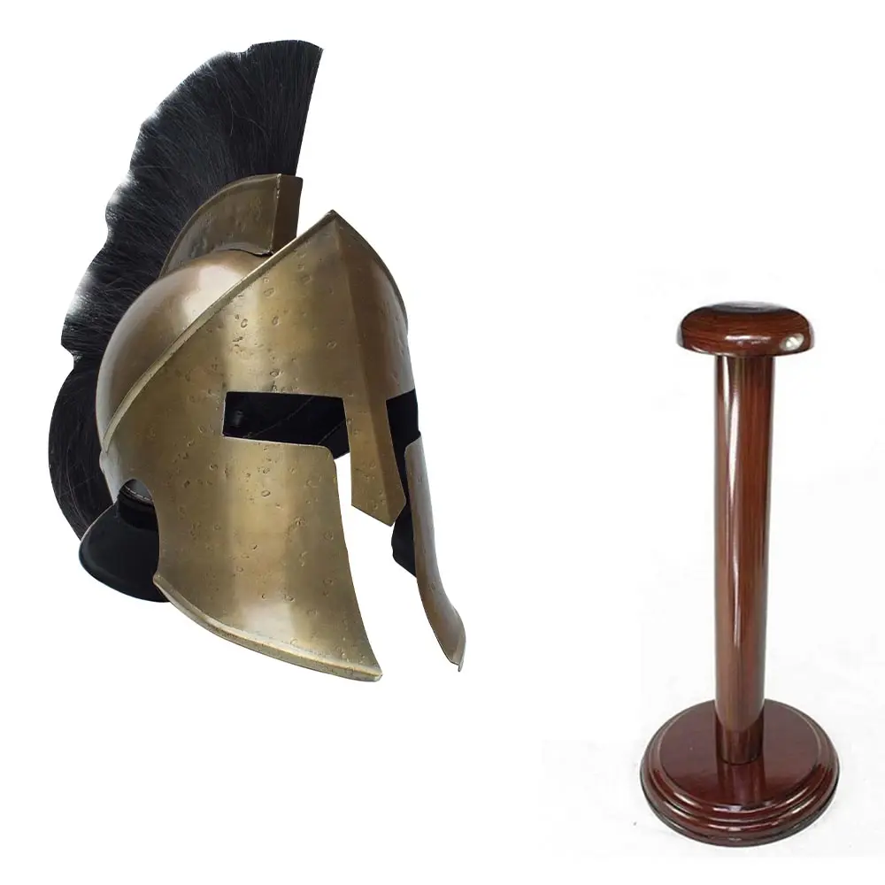 Stahl Mittelalter licher Krieg Alter Vintage Designer König Leonidas 300 Spartan Griechisch Mittelalter Tragbarer Helm SAI-3690