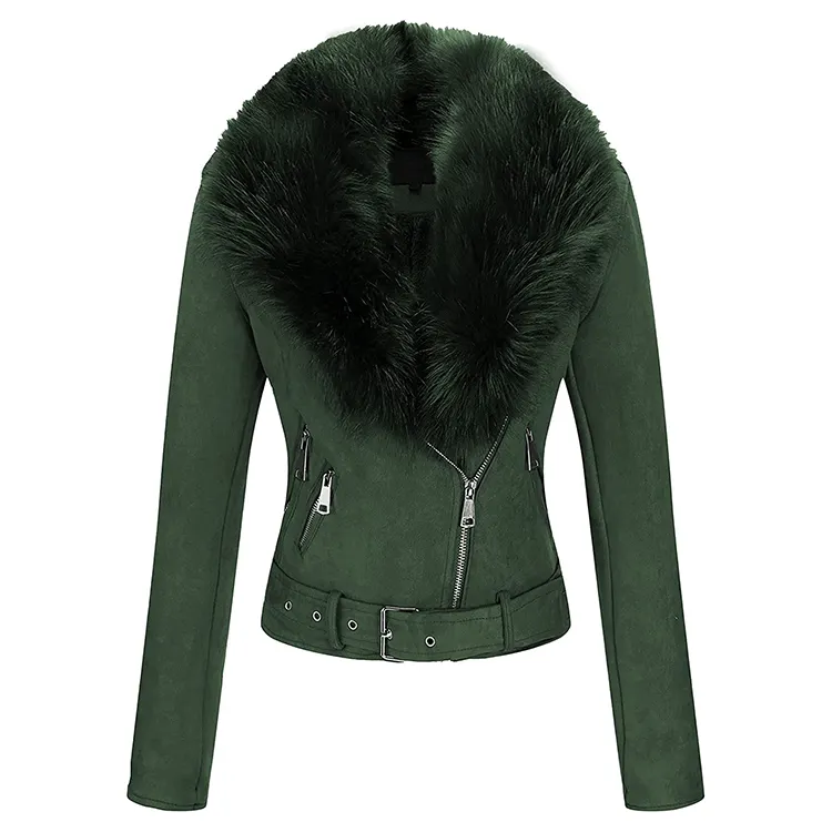 New design OEM Custom Warm Women Leather Ladies Long PU Coat Fur Women's Jackets high quality fur jacket