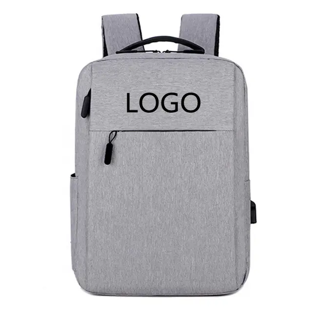 กระเป๋าเป้สะพายหลังสำหรับไปโรงเรียนแล็ปท็อปแบบพกพาทนทานพิมพ์โลโก้ได้ตามต้องการกระเป๋าแล็ปท็อป15.6นิ้วพร้อม USB