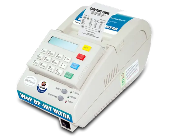 Standalone retail counter billing machine BP Joy Ultra with Battery User Friendly and Compact Calculator Thermal Billing Machine