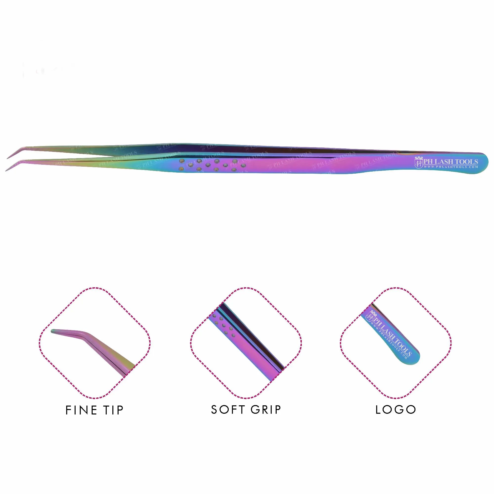 New Arrival Slim Str 6mm 45deg Eyelash Extension Tweezer in Multi Color Private Label, New Model Stainless Steel Eyelash Tweezer