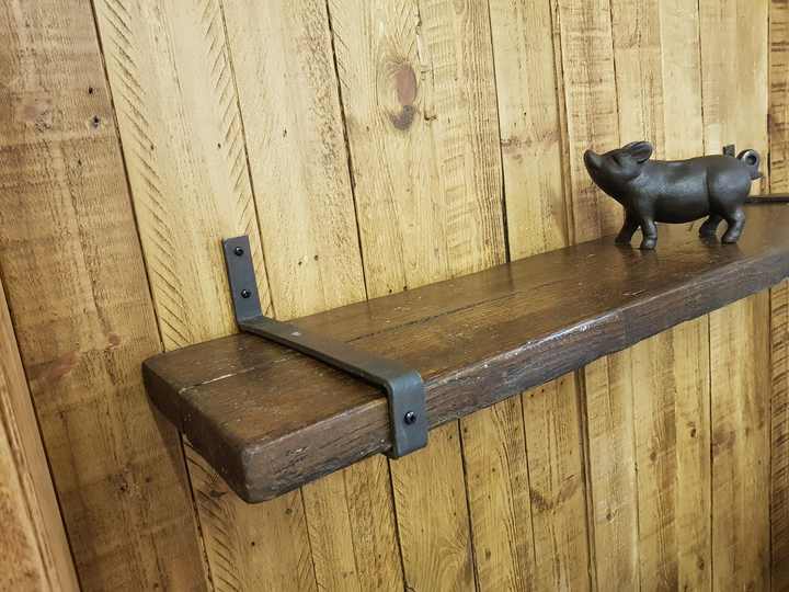 Architectural Rustic Scaffold Board Strap Style Shelf Bracket