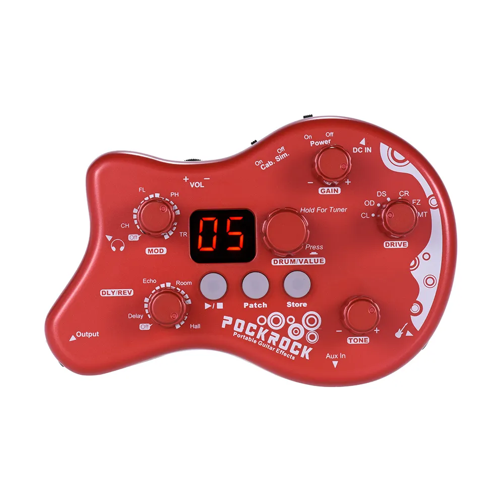 PockRock portatile chitarra Multi-effetti pedale effetto processore 15 tipi di effetto 40 ritmi di batteria accordatura