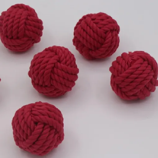Handcrafted Cotton Cord Knot Balls With Hand Tied Pattern- Bowl Vase Filler Balls- Home Tabletop Decor Item