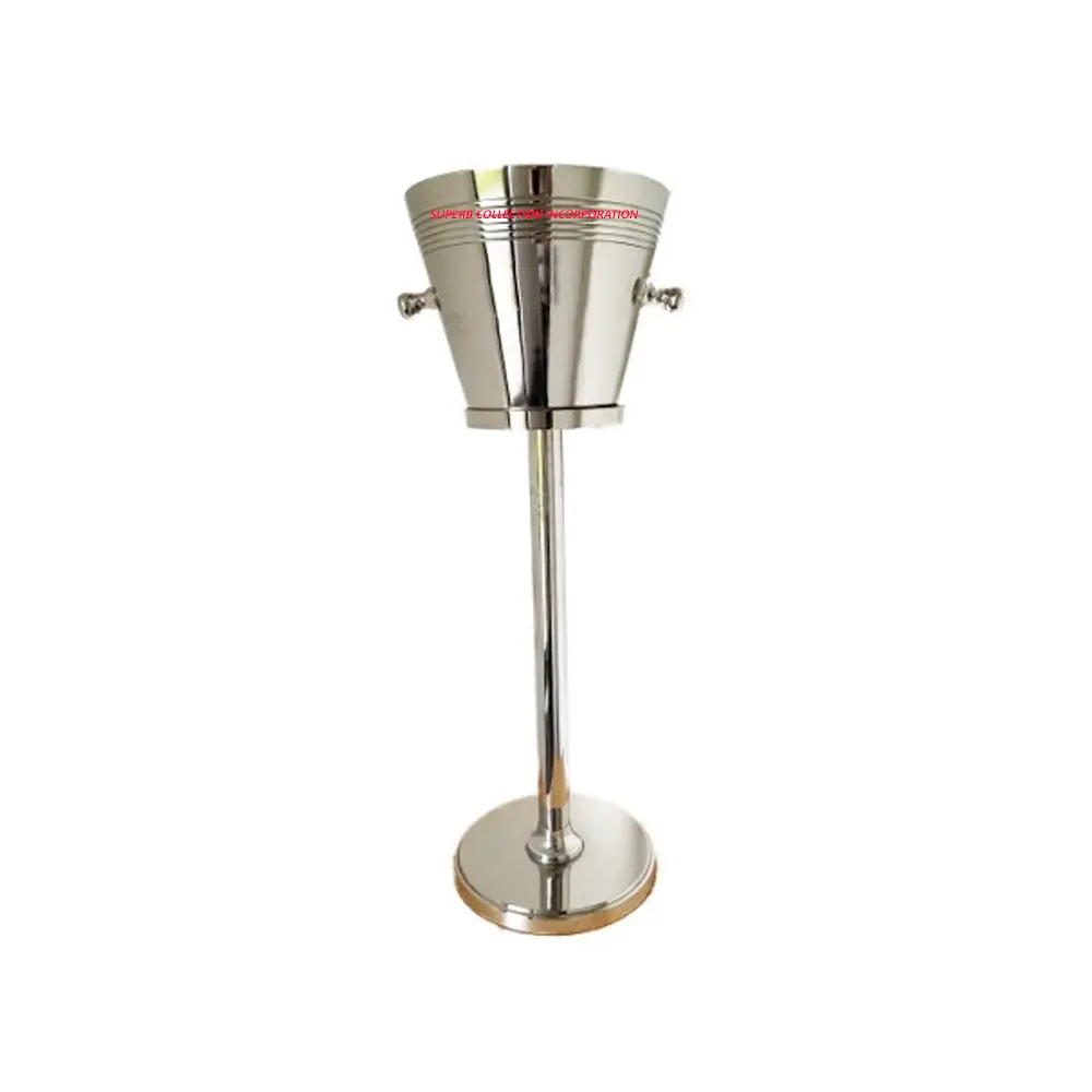 Top Selling and High Quality Wine Cooler and Wine Ice Bucket Stand Hammered Direct India Factory Sale