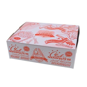 Recyclable Paperboard Containers and <strong>Boxes</strong> <strong>Red</strong> White 8&quot;X6.5&quot;X2.5&quot; Cardboard Club Sandwich <strong>Boxes</strong>