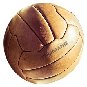 Antik Vintage hakiki deri el yapımı pakistan futbol topu özel Logo eski stil futbol eğitim maç oynamak için