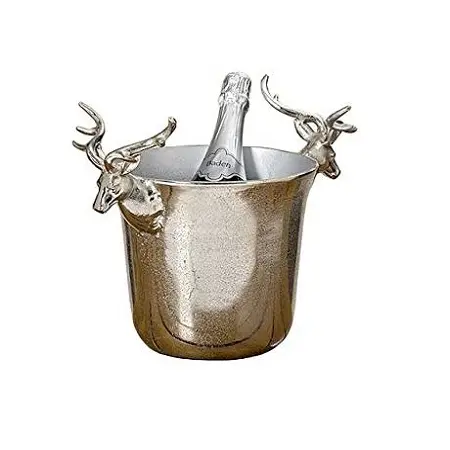 Enfriador de vino de acero inoxidable, cubo de hielo decorativo con cabeza de ciervo para Bar, nuevo diseño, gran oferta