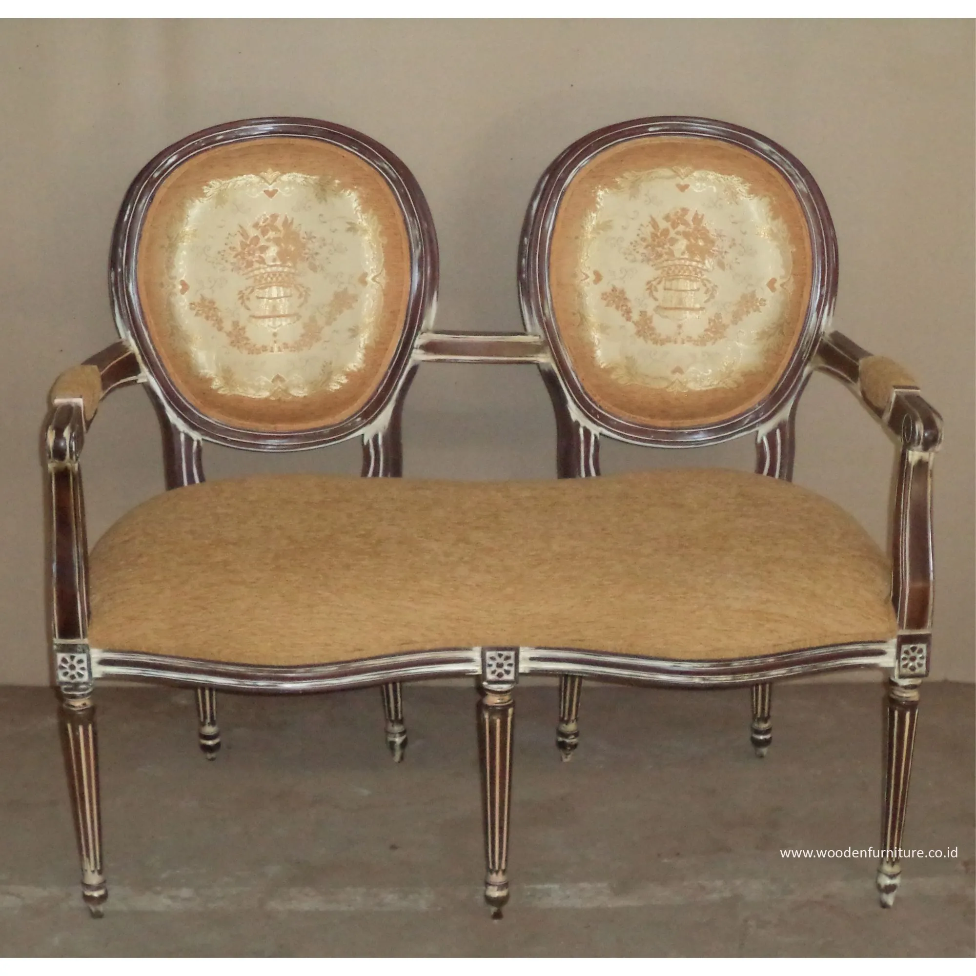 BANCO DE REPRODUCCIÓN antigua de estilo francés, silla Louise europea, muebles para el hogar