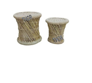 Tabouret vertical en bois massif, ensemble de 2 tabouret artisanaux, décoration pour salon et porte d'extérieur, maison et bureau et chambre à coucher