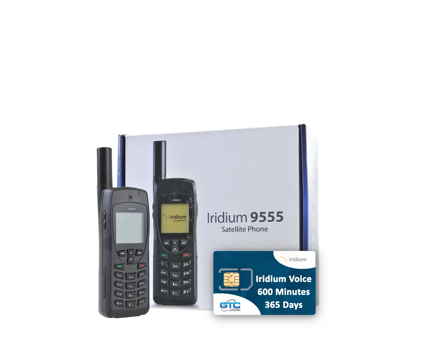 Iridium 9555 Satellite Phone with 600 Prepaid Airtime Minutes 365 Days Validity