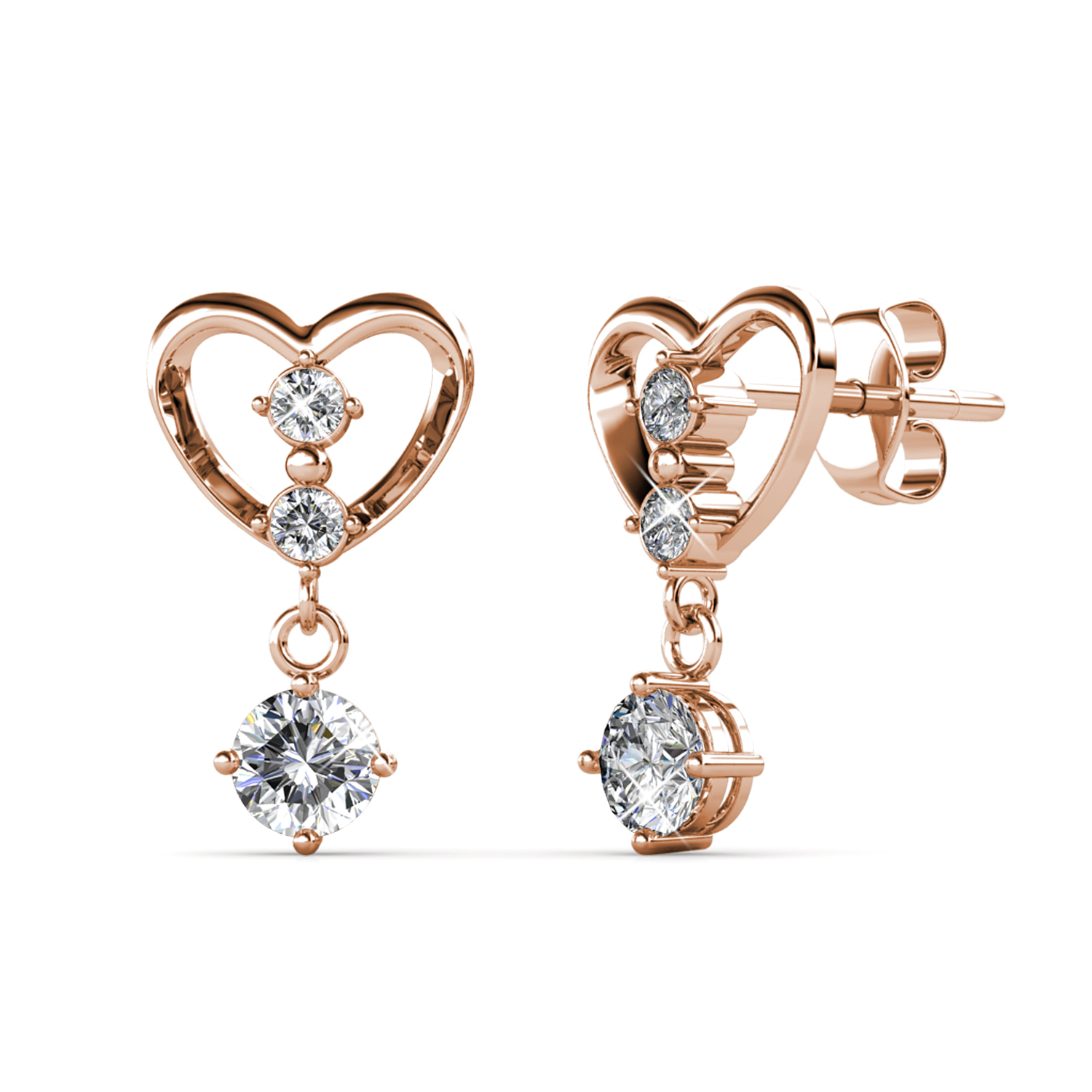 S925 With 18k Rose Gold Plated Girl Earrings