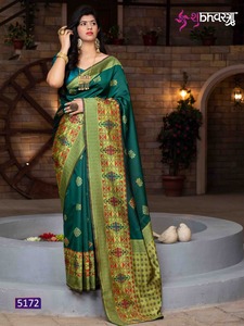 <span class=keywords><strong>Khadi</strong></span> georgette banarasi真丝手织机纱丽
