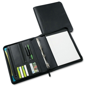 Özel tüm renk fermuarlı halka bağlayıcı pu deri klasör compendium deri a5 zip compendium dosyalama ürünleri - Product Image 1