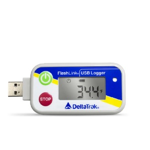 DELTATRAK-Sensor de temperatura interno y humedad, registrador de datos de alta precisión, LCD grande, modelo 20248, FlashLink, USB, reutilizable - Product Image 5