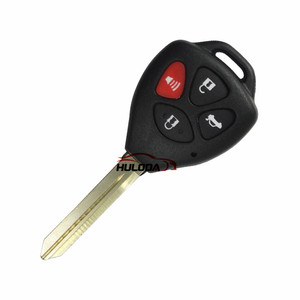 For Toyota 3 + 1ボタンリモコンキーブランクと赤パニックTOY47とブレードとロゴ - Product Image 1