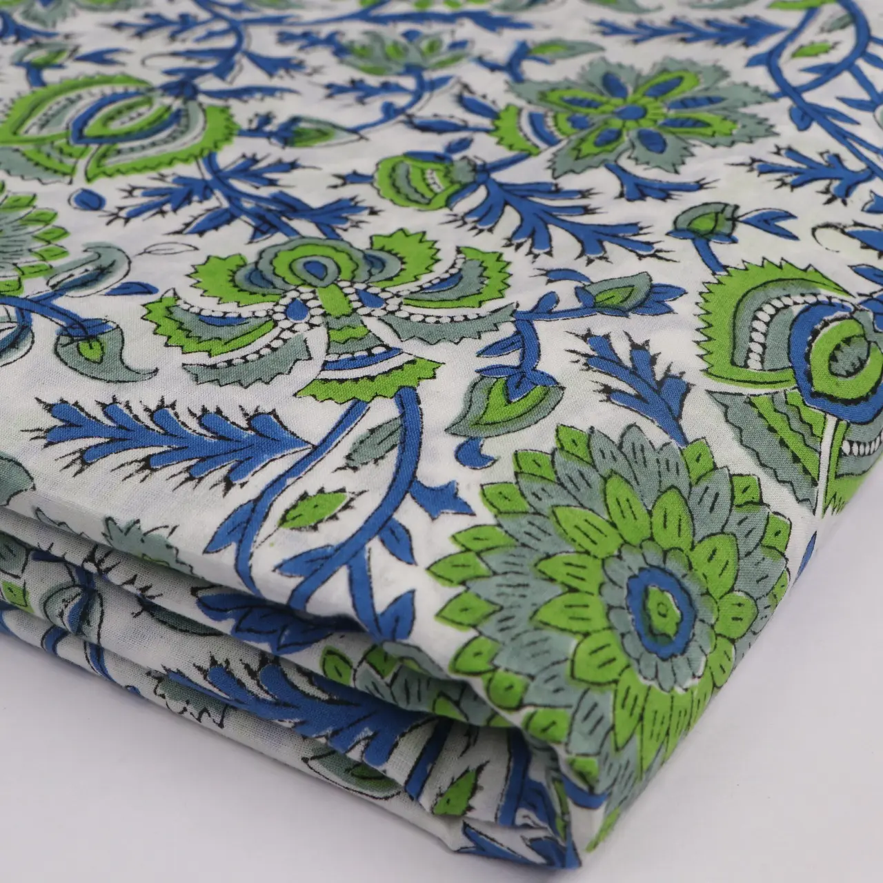 Tecido de algodão impresso floral natural, tela impressa de jaipur indiano corridas