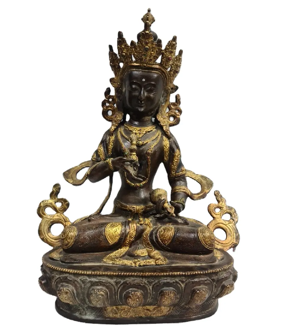 Estatua de artesanía tibetana, escultura de Tara, budismo, acabado antiguo de latón de alta calidad, Metal religioso indio blanco, 4 colores