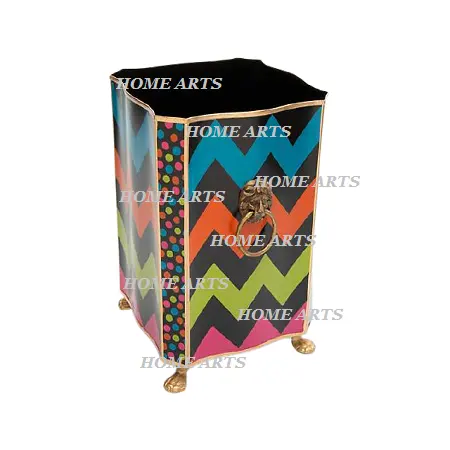 Designer Metal Waste And Dust Bin Finest Quality Customized Shape Metal Trash Can Garbage Bin At Low Price