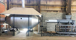 Four de fusion rotatif d'une capacité de 2 tonnes pour usine de recyclage de batteries au plomb d'occasion, usine de recyclage de batteries de déchets en inde