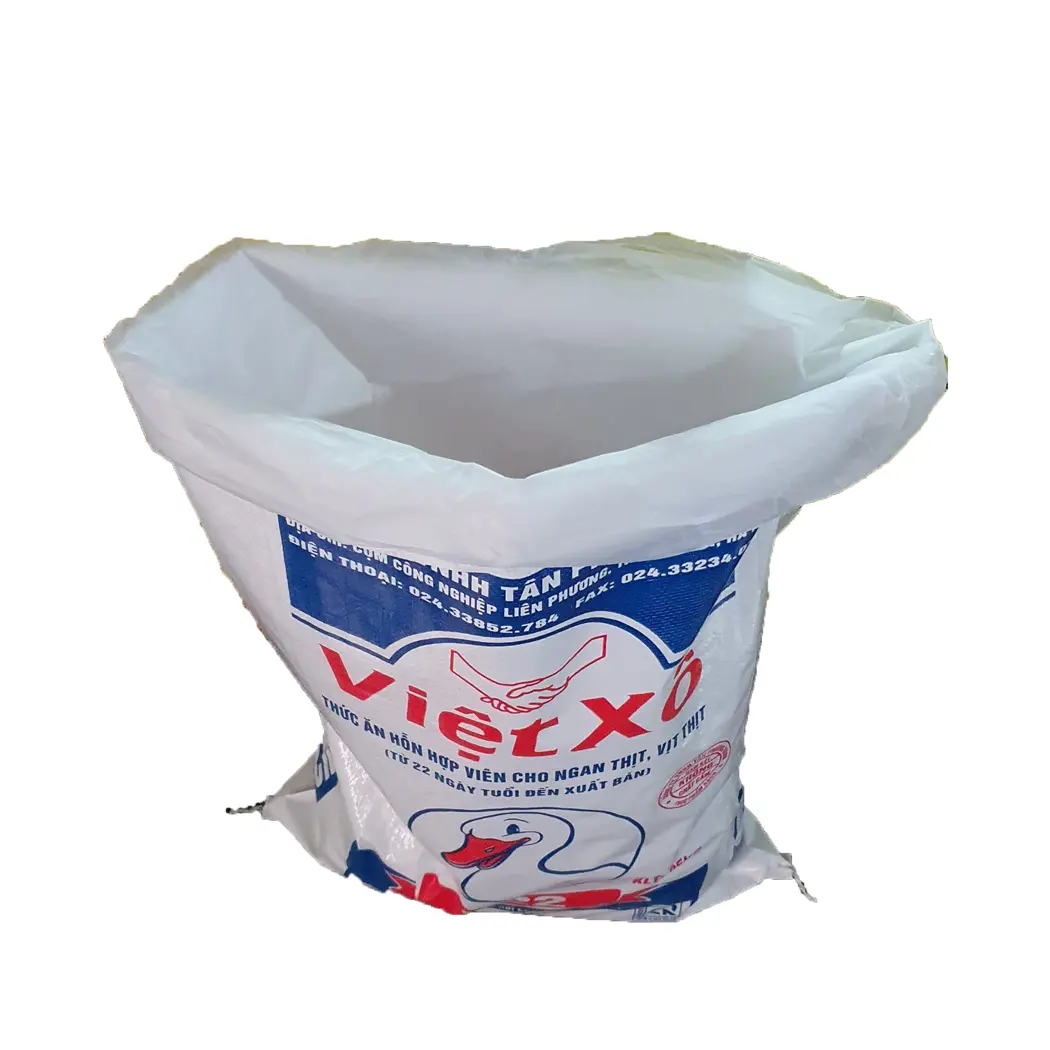 Sac en plastique tissé pp de 25kg 50kg pour la fabrication de céréales, de riz et de farine sac pp de bonne qualité 100%