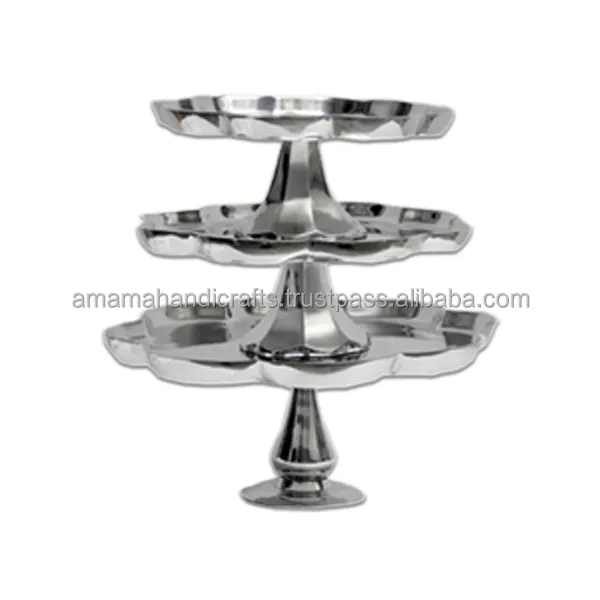 Elegant Aluminium Cake Stand Set of 3 Pieces