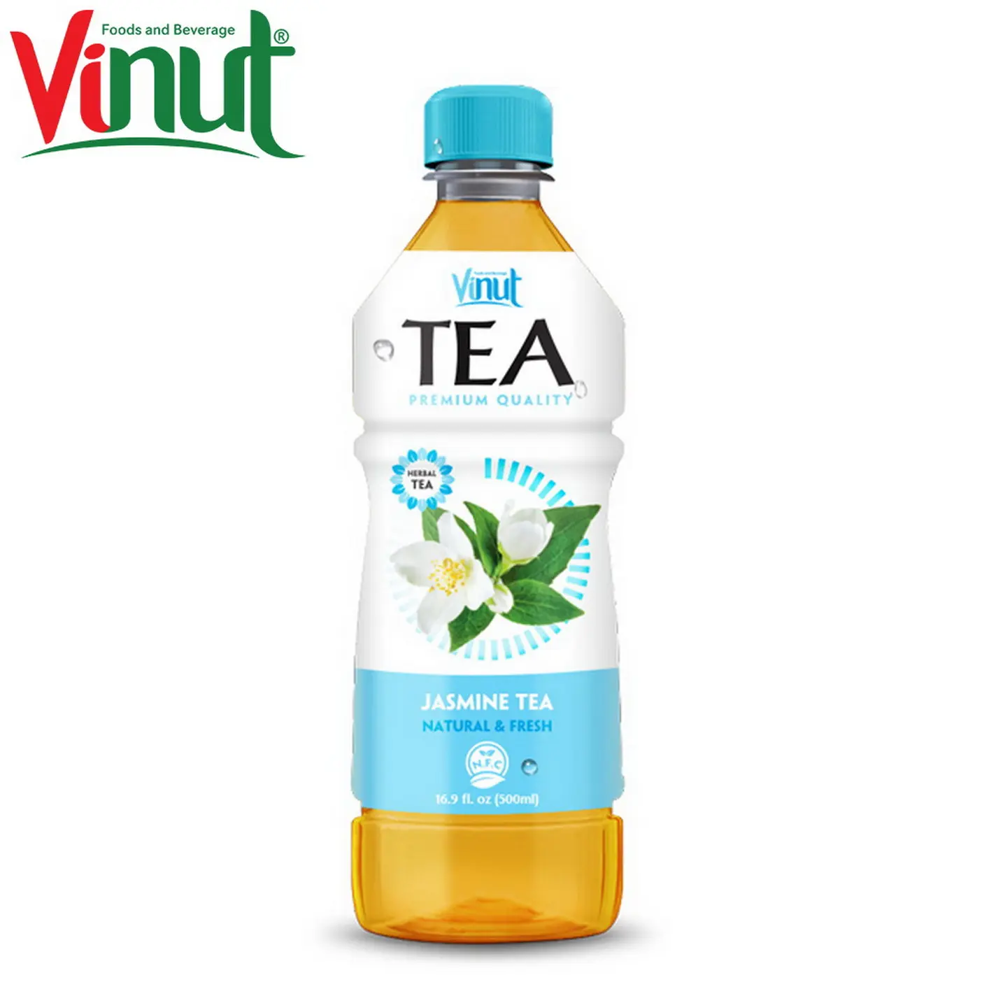 500ml VINUTクイックデリバリーボトル無料デザインあなたのラベルベトナムのジャスミン販売者と新鮮な緑茶