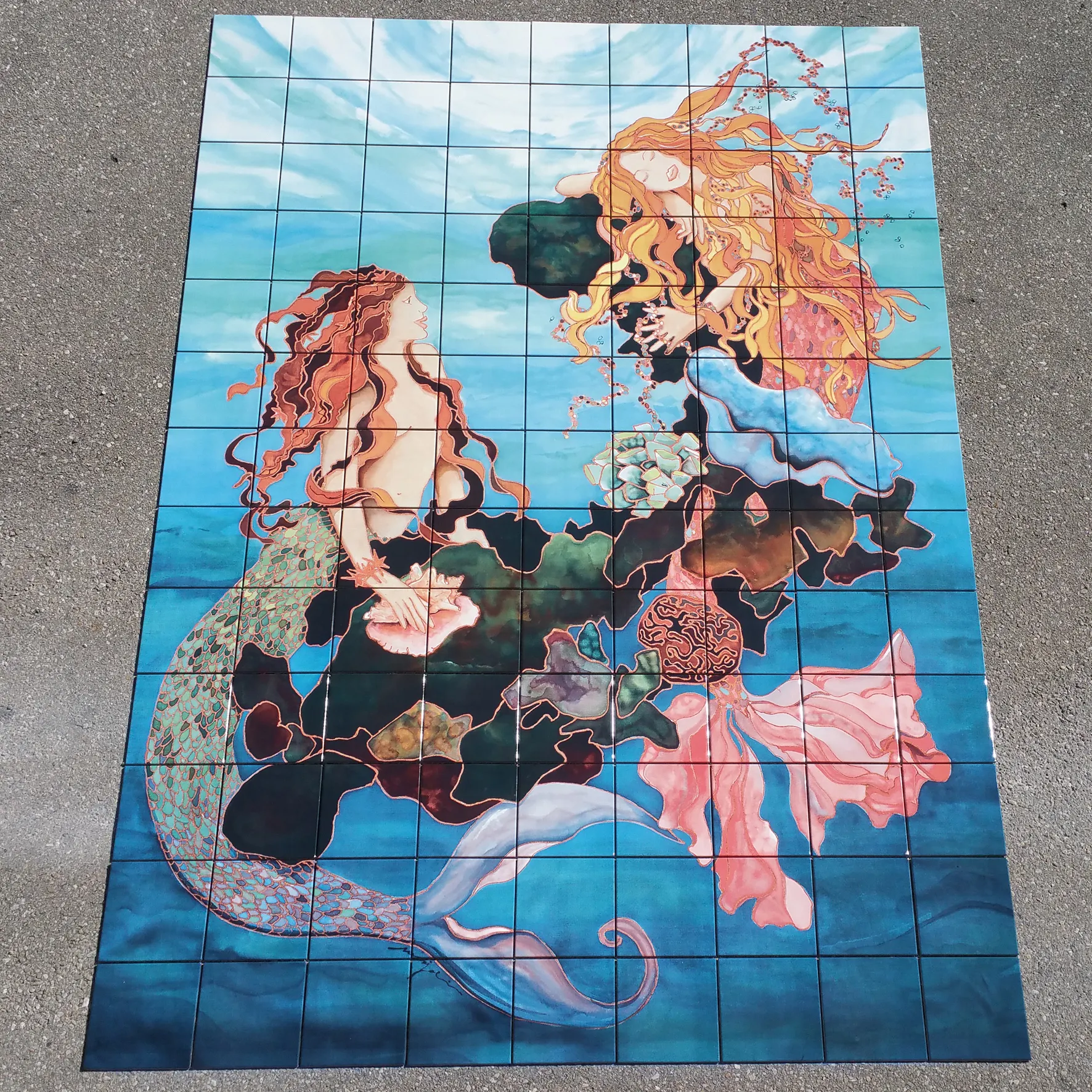 Mosaïque de sirène pour décoration, nouveau produit italien, 45x65 cm