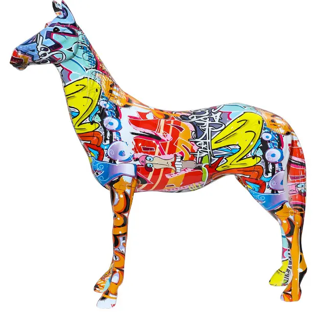 Kreatif Furniture Meja Dekorasi Resin Ornamen Kuda Patung Abstrak Patung Resin Patung Kuda