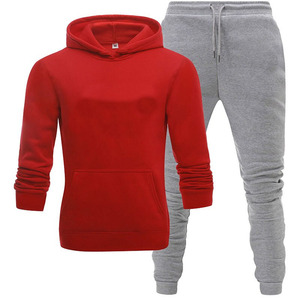 Büyük streç erkekler Slim Fit Hoodies Jogger pantolon iki adet fabrika doğrudan satış erkek eşofman eşofman aktif dipleri