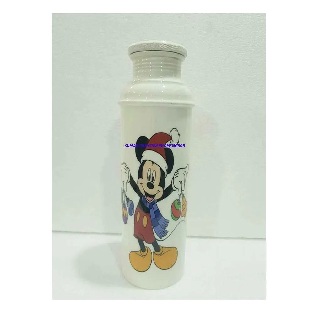 Mickey Mouse Printed Copper Pure Water Bottle For Human Good Health School Kids used Handmade