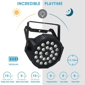 リモコン付き<span class=keywords><strong>LED</strong></span>パーライト24LedsDjプロフェッショナルステージ照明ショーRgbDmxライトストロボパーティーディスコサウンドアクティベート