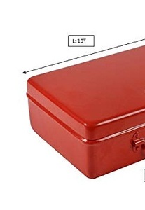Büyük dikdörtgen gövde kutusu kilidi (kırmızı 4x7x10 inç) yeni tasarım Metal gövde ev depolama için. - Product Image 3