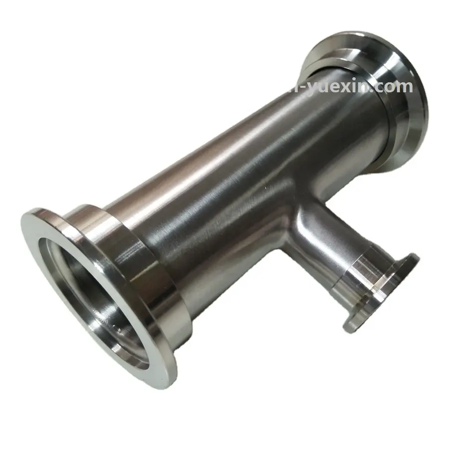 Vacuum Weld neck reducing weld KF unequal Tee reducer flange fittings