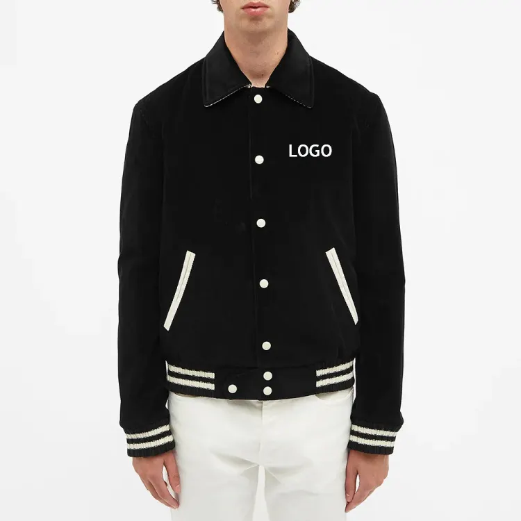 Atacado Homens algodão botão até sailor collar esporte letterman baseball varsity Lã Cardura jaqueta