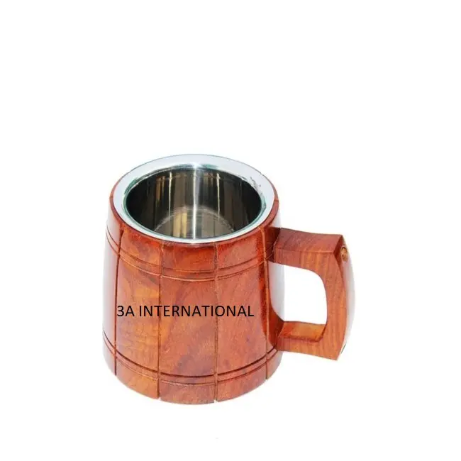 Taza de café caliente para restaurantes, diseño abultado, forma personalizada, cobre, acabado antiguo, taza de madera de cobre con la mejor calidad