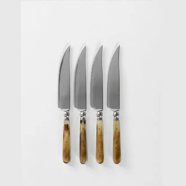 Dao thép không gỉ thiết lập dao kéo với gỗ xử lý cho nhà khách sạn và nhà hàng sử dụng bơ dao