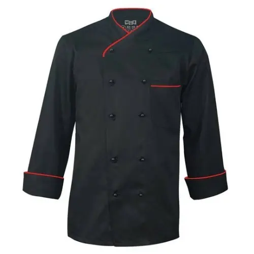 Produttore all'ingrosso abbigliamento da cucina cuoco Set manica corta cuoco cuoco uniforme cappotto giacca cuoco nero