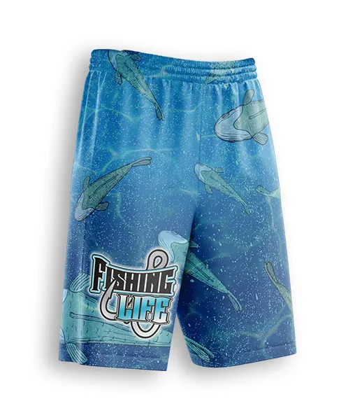 Custom Summer Fashion Polyester Sublimation Printed Short Mesh All Over Print With Zipper Pockets Men's Shorts