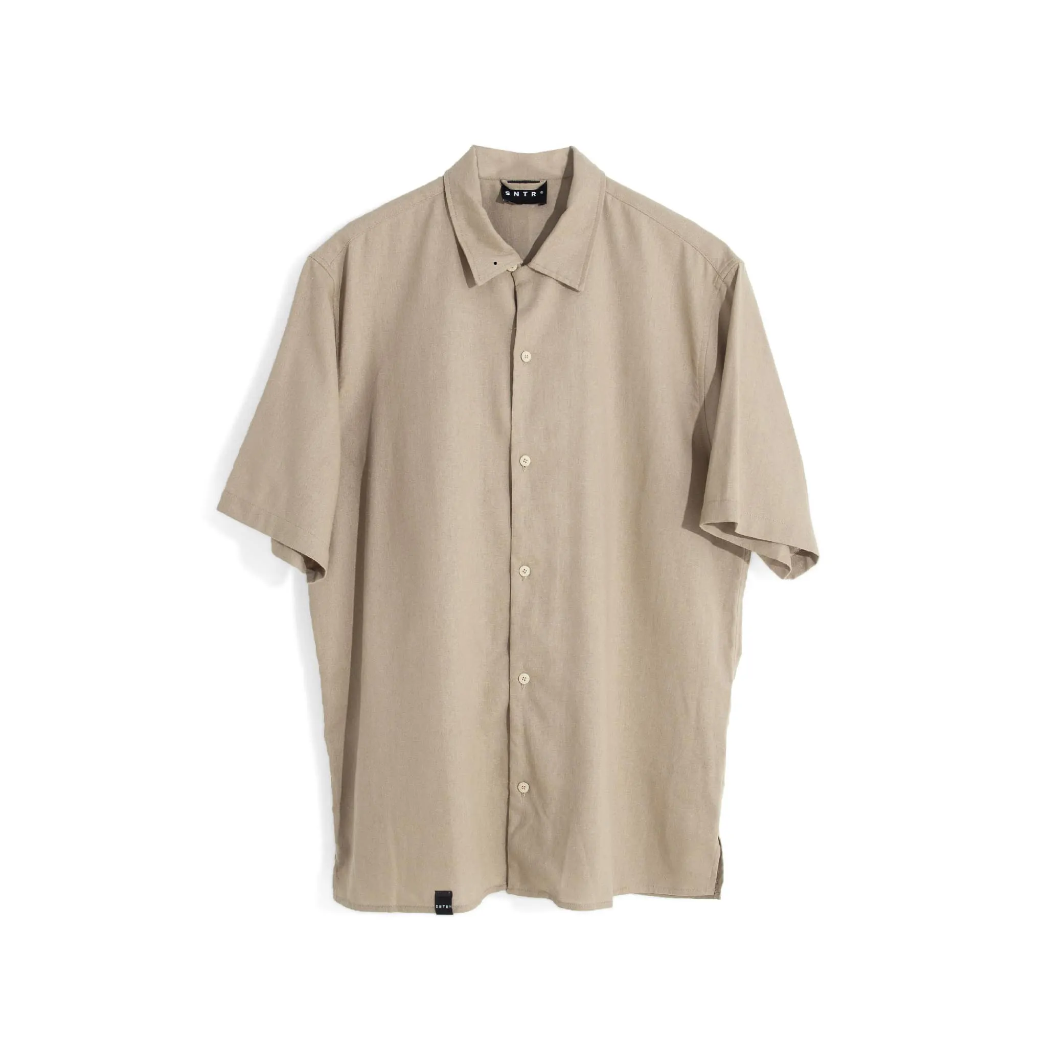 Camisa lisa de lino para hombre, ropa de calle de alta calidad, hecha en Vietnam