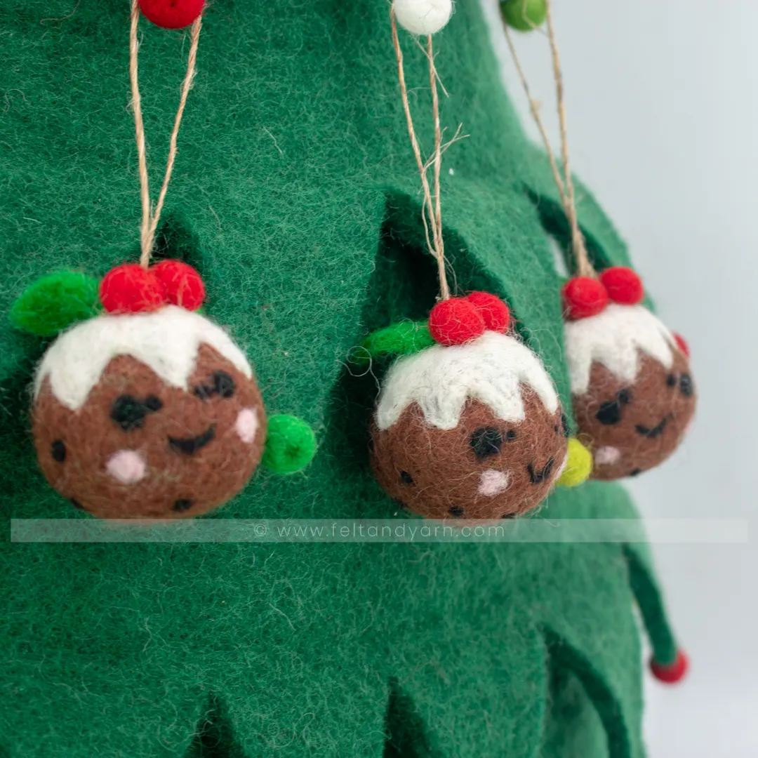 Christmas Pudding 2 Hot Selling New Design-2019 Wool Felted Purely Hand-felted Product by Nepalese Artisan Eco-friendly NZ Wool