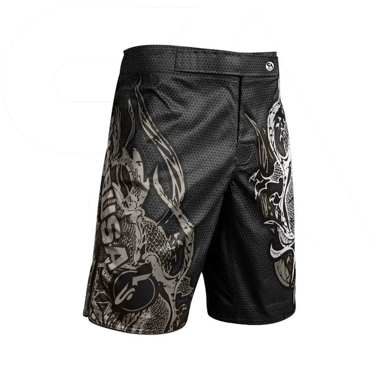 Alta calidad pantalones cortos MMA sublimación hombres es MMA boxeo pantalones cortos de MMA competencia pantalones cortos
