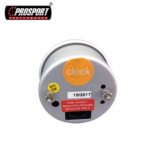 52mm 12/24 stunden display 7-segment rote led digital uhr mit silber aluminium gehäuse schwarz gauge gesicht und geräuchert objektiv für auto - Product Image 3
