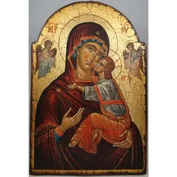 Arte figurativo de la Virgen Panumnitos de madera, Original, religioso, pintado a mano, Iglesia y artículos religiosos